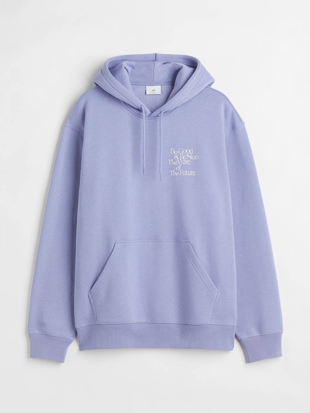 H&M Lavender Pullover Hoodie with White Chest Script